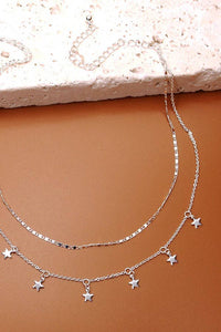 DELICATE DOUBLE LAYER STAR DROP NECKLACE