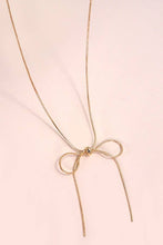 Load image into Gallery viewer, SNAKE CHAIN BOW PENDANT NECKALCE