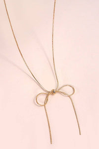 SNAKE CHAIN BOW PENDANT NECKALCE