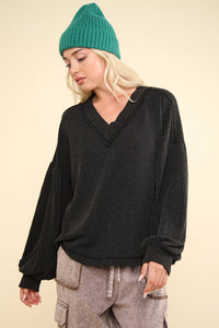 Ribbed Top | Charcoal