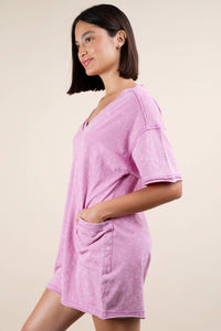 Washed Romper | Pink