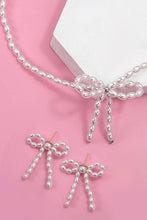 Load image into Gallery viewer, PEARL BEAD BOW RIBBON NECKLACE