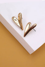 Load image into Gallery viewer, GOLD HEART DESIGN STUD EARRINGS