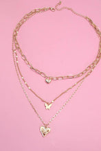 Load image into Gallery viewer, HEART BUTTERFLY PENDANT MULTILAYER NECKLACE