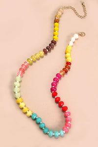 NATURAL AGATE GLASS SEMI PRECIOUS BEAD NECKLACE | 1F