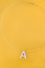 Load image into Gallery viewer, INITIAL PAVE RHINESTONE BUBBLE BALLOON NECKLACE | K