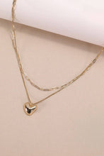 Load image into Gallery viewer, HEART PENDANT DOUBLE CHAIN NECKLACE