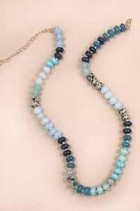 NATURAL AGATE GLASS SEMI PRECIOUS BEAD NECKLACE | 2A