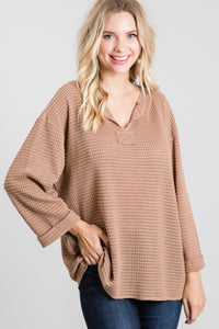 Toffee Waffle Blouse