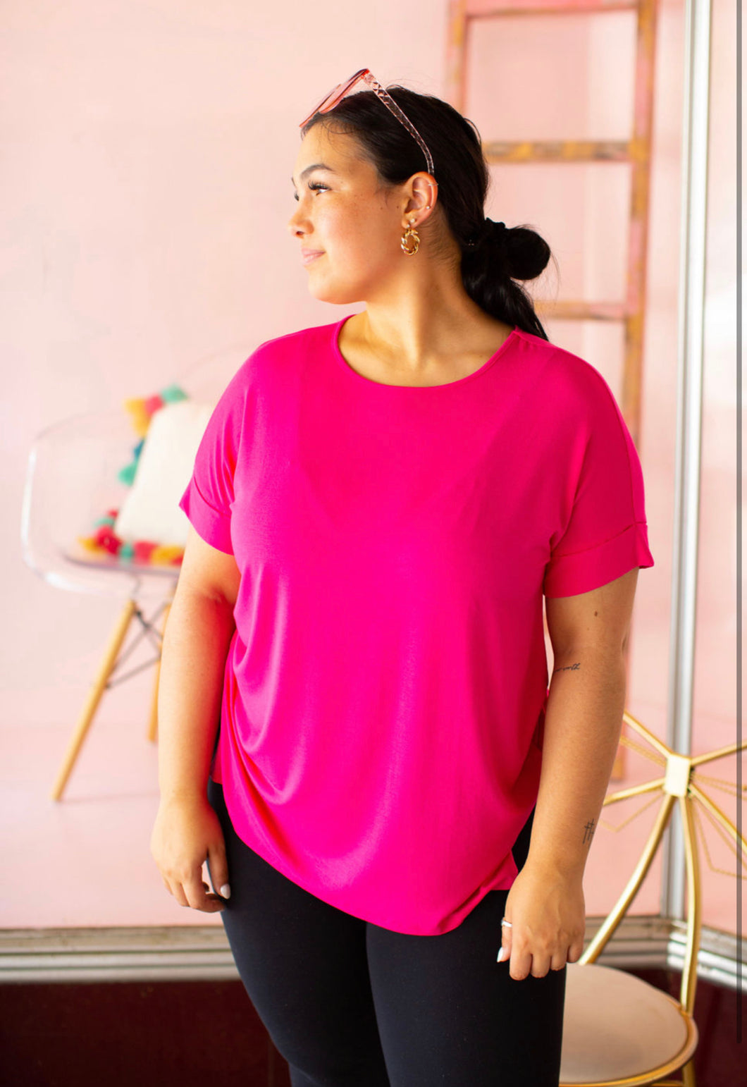 Calm & Collected Top | Hot Pink