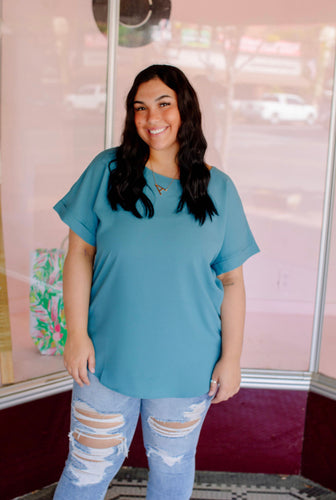 Mellow Moment Blouse | Dusty Teal