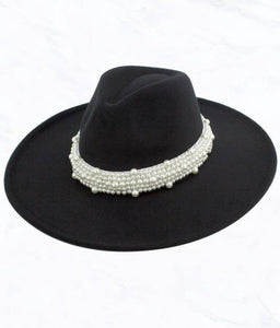 Thick Pearl Band Hat | Black