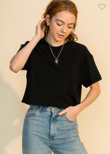 In The Moment Cropped Tee | Black