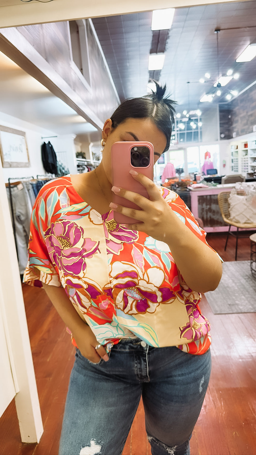 Floral Top | Orange