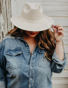 Ivory Suede Hat