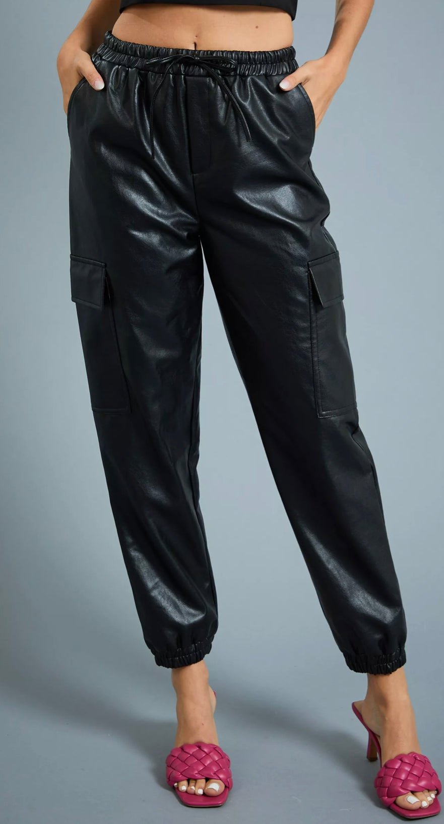 Faux Leather Joggers